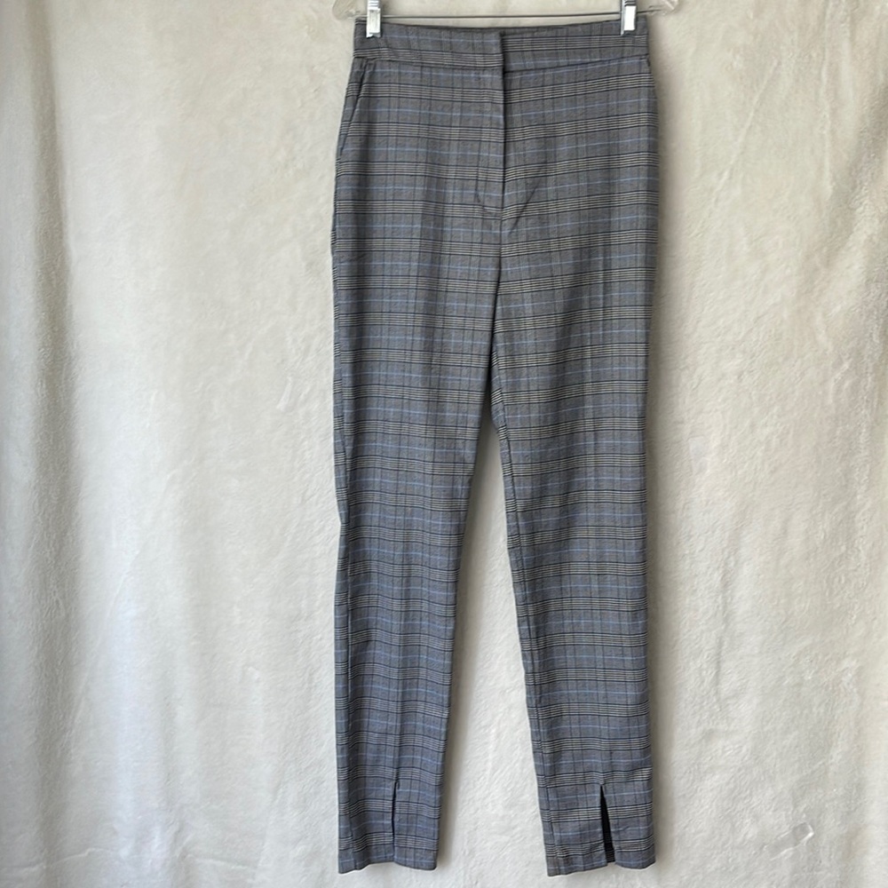 Prologue Plaid  Skinny Leg High Waist Ankle Length Trouser Size 2